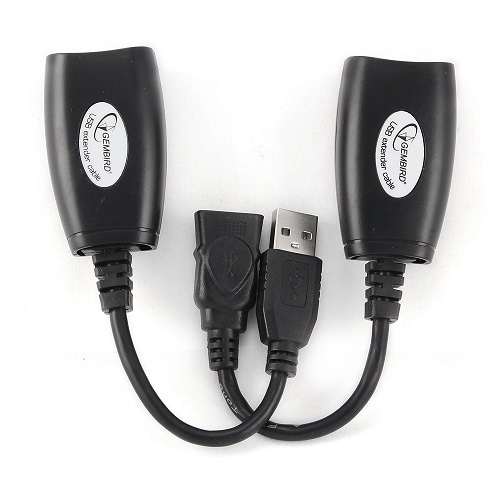 Удлинитель USB 2.0 по витой паре Cablexpert UAE-30M USB AM-AF\/RJ45Fx2