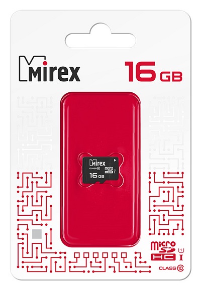 Карта памяти microSDHC MIREX 16GB (UHS-I, U1, class 10)
