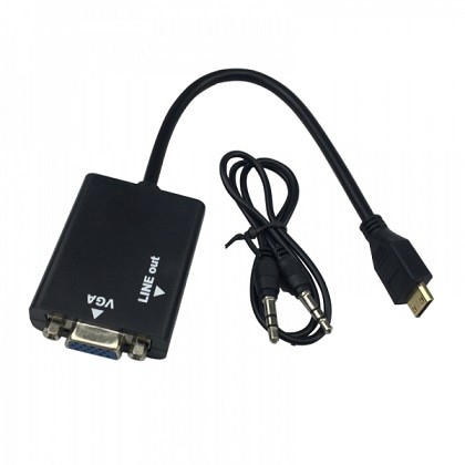 Конвертер переходник HDMI to VGA + звук audio Jack