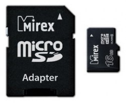Карта памяти microSDHC 16GB + 1 адаптер (SD) MIREX