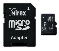 Карта памяти microSDHC 8GB + 1 адаптер (SD) MIREX (class 10)