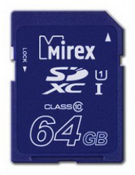 Карта памяти SDXC  64GB MIREX UHS-1 class 10