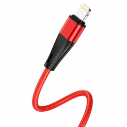 Кабель USB - Lightning HOCO X57, 2,4A красный 1м (в оплетке)