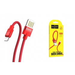 Кабель USB - MicroUSB HOCO U55 2,A красный 1м (в оплетке)