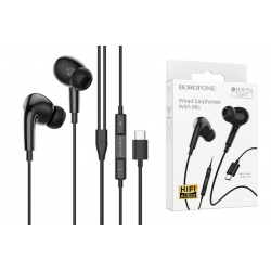 Наушники BOROFONE BM30 Max Acoustic wire control earphones  with mic Type-C черная