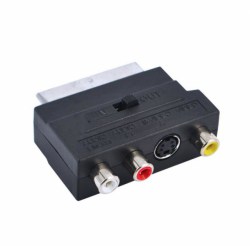 Переходник SCART-3RCA+S-VHS (TD-214 c переключателем вход-выход)