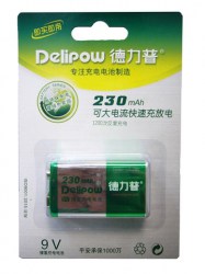 Аккумулятор Delipow 6F22 (230mAh,9V) BP-1