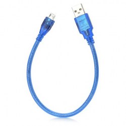 Переходник USB BS-421 прозрачный (штекер USB - штекер microUSB) 40см
