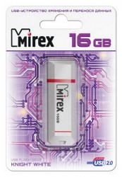 Флэш-накопитель USB 16 ГБ  Mirex KNIGHT WHITE 16GB  (ecopack)