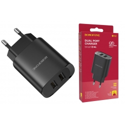 Сетевое зарядное USB BOROFONE BN2 Super fast dual port charger черный