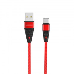 Кабель USB 3A (TYPE-C) 1.2м BOROFONE BU10 Красный