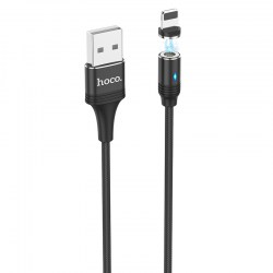 Кабель iOS Lighting USB магнитный 2A HOCO U76 Черный  1.2м