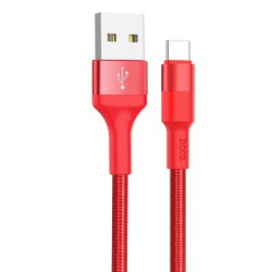Кабель (TYPE C) USB 2A HOCO X26 Красный 1м